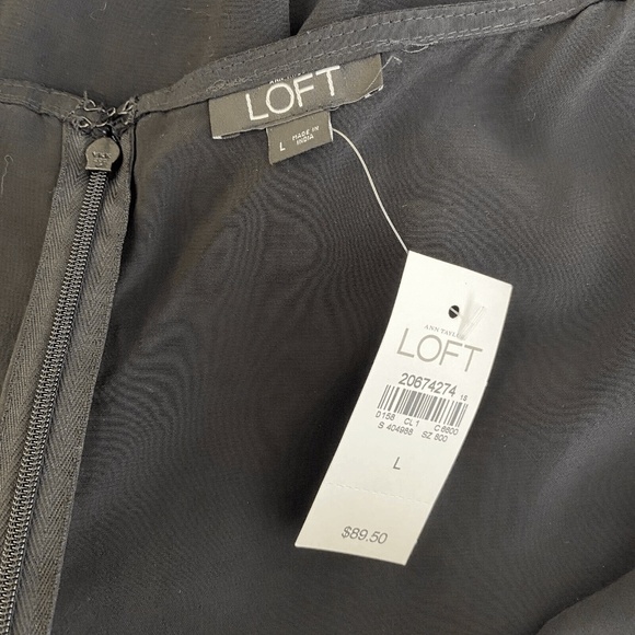 LOFT Jumpsuit Size Large Black Sleeveless One Piece Pockets New With Tags - Picture 5 of 5